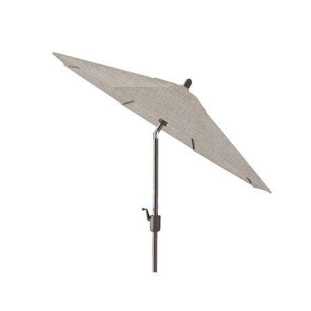 10'x6.5' Rectangular Auto Tilt Market Umbrella (Frame:Black Sapphire, Fabric:Sunbrella-Cast Silver)
